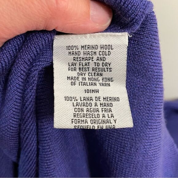 Eileen Fisher Merino Wool Skirt Sweater Knit Italian Yarn Purple Size Large - Picture 5 of 6